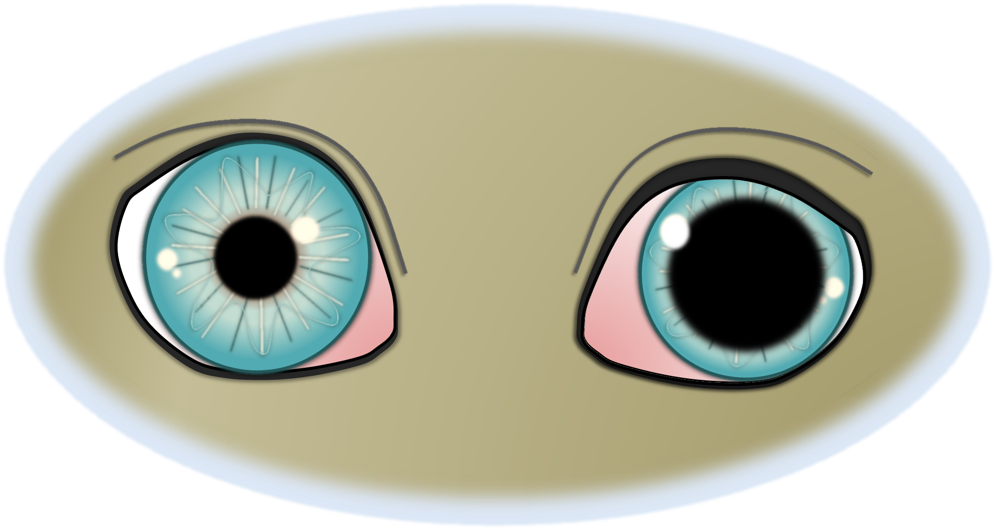 Grafik zweier Augen im Vergleich.